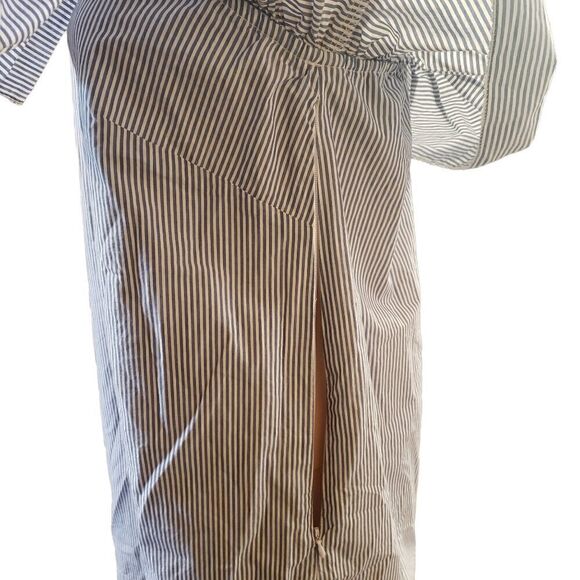 Abercrombie Pinstripe One Shoulder Ruffle Shift Dress MEDIUM - Picture 7 of 14